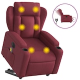 thumbnail of vidaXL Elektrischer Massagesessel mit Aufstehhilfe Weinrot Stoff