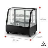 thumbnail of Romux® Vitrina Pastelera Expositora Refrigerada 2 Estantes con 2 Puertas Correderas Negra 100 Litros Ventilada | Vitrina Sobremesa Cristal Curvado