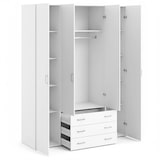 thumbnail of Armadio Guardaroba Con 4 Ante E 3 Cassetti Design Moderno Ampio Vano Con Barra Appendiabiti e Ripiani Salvaspazio Abiti 154 x 49.5 x 200.4 Cm Bianco
