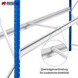 thumbnail of PROREGAL Weitspannregal MAXIMUS Pro | Grundregal | HxBxT 300x260x80cm | 4 Ebenen | Spanplatten-Fachboden | Fachlast 490kg | Lichtblau/Lichtgrau
