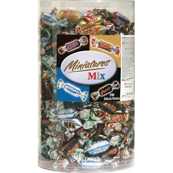 Miniatures Mix, Bounty, Snickers, Mars, Twix 296 Stück (3 kg)