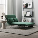 thumbnail of HOMCOM sofá cama de 2 plazas sofá cama plegable con respaldo ajustable de 5 niveles y almohadas acolchadas para oficina dormitorio 102x73x81 cm verde