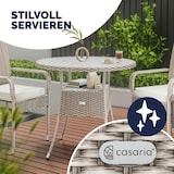thumbnail of CASARIA® Polyrattan Balkontisch Beistelltisch Rund Ø 80cm Grau Beige