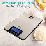 thumbnail of SOEM® Keukenweegschaal digitaal - Precisie Weegschaal keuken 1 - 5kg - Horeca Weegschaal - Tarra Functie - Inclusief Batterijen - RVS/Zwart