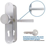 thumbnail of Türbeschlag Edelstahl Langschild – Türklinke inkl. Zubehör - Türdrücker Kn / Dr