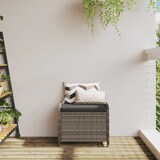 thumbnail of vidaXL Gartenhocker mit Kissen Grau 58x46x46 cm Poly Rattan