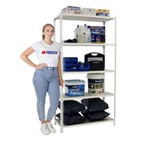 thumbnail of PROREGAL Schwerlastregal Muli | HxBxT 180x90x40cm| Fachlast 150kg | Weiß | Lagerregal Kellerregal Werkstattregal Metallregal