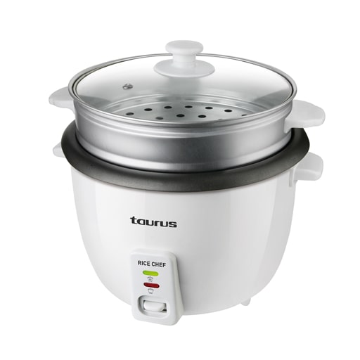 Taurus Rice Chef Arrocera de 1.8L de capacidad, 700W, revestimiento antiadherente, función cocción y mantenimiento calor, accesorio cocción al vapor