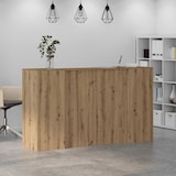 thumbnail of Bureau réception chêne artisanal 180x50x103,5cm bois ingénierie Modèle Atlas Infinite Essence