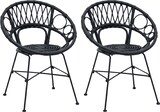 thumbnail of vidaXL Esszimmerstuhl 2 pcs Schwarz 49 x 51 x 81 cm Rattan und Eisen