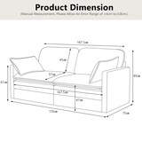 thumbnail of 2-Sitzer-Sofa 85x176x75 Modernes Design, bequeme Sitzfläche, Holzrahmen, Kord-Stoff, Wohnzimmer Couch, Grau