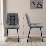 thumbnail of Silla de comedor Antibes tapizada en polipiel Gris oscuro