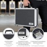 thumbnail of HMF 14411-02 Alu Transportkoffer, Doppelseitig, 31 x 26 x 15 cm, Schwarz