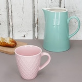 thumbnail of Krug Emilia Mint 1L Steingut grün-creme Milchkanne mit Henkel Saftkaraffe Wasser