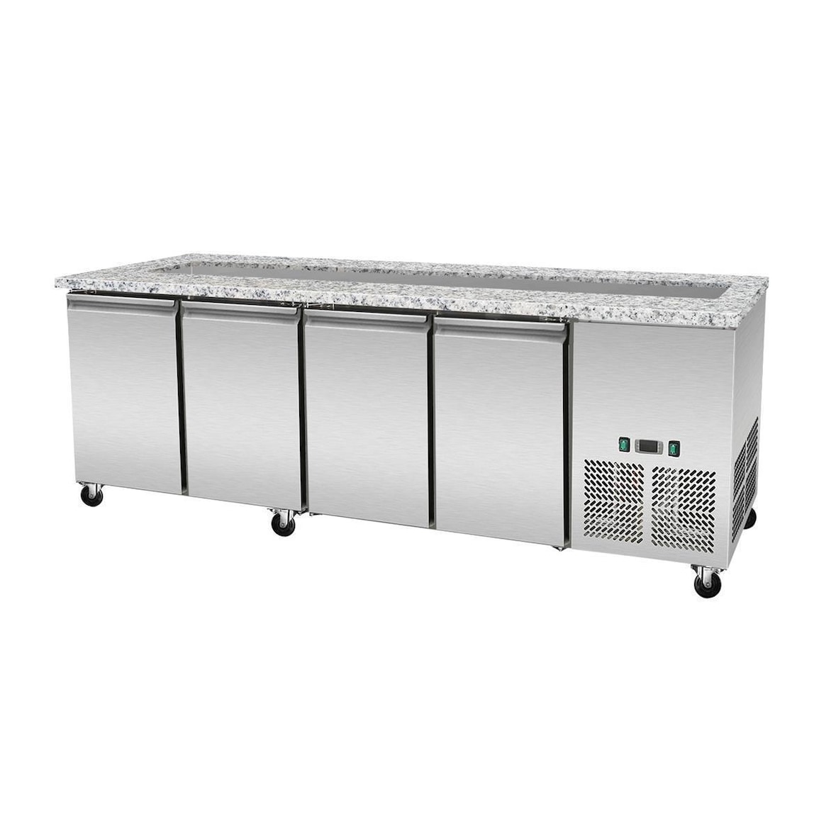 Skyrainbow SNACK-lijn, koude toonbank, 6x GN1/1, graniet roze-grijs, ZONDER glas, 223x82x85,5