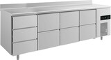 thumbnail of Gastro Kühltisch  je 2 Schubladen mittig&rechts 3 Schubladen links Umluftkühlung Aufkantung, 2330x700x850mm -2/+8°C  632l