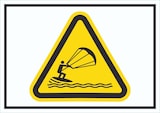 thumbnail of Schild Warnung Kitesurfer Symbol A6 Rückseite selbstklebend