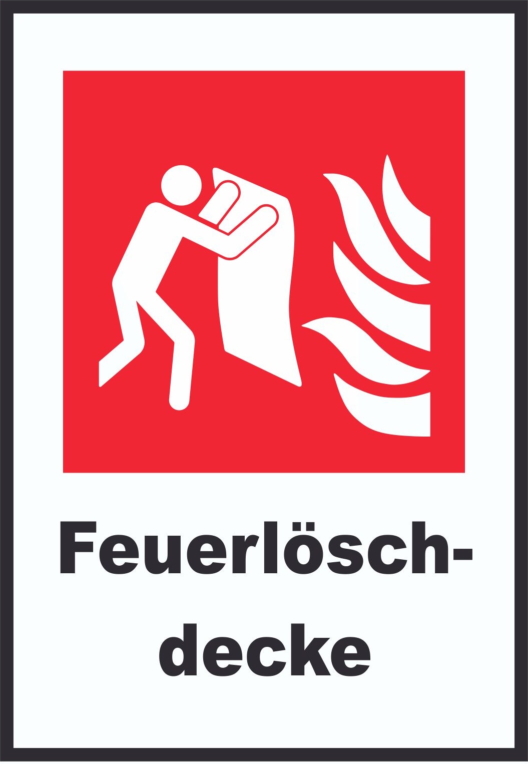 Feuerlöschdecke Schild A6 Rückseite selbstklebend