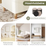 thumbnail of Storage Footstool Cord Beige 175x38x46 cm mit hydraulischem Stauraum