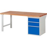thumbnail of PROREGAL Werkbank Serie 7000 - Modell 7507 | HxBxT 89x200x90cm | 3x Schublade | Schubladenmaße 2x180 + 1x360mm | Lichtgrau | Arbeitstisch Werktisch