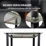 thumbnail of Schweißtisch mit Lochplatte Stahl 91,5 x 61 x 80 cm Tragkraft 200 kg Arbeitstisch in Mattschwarz