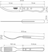 thumbnail of Tramontina JUMBO Steakbesteck-Set, 4-teilig, Edelstahl, Holzgriff FSC, spülmaschinenfest