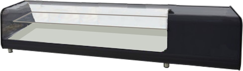 Gekühlte tapas-vitrine für 6 gn 1/3 flachglas, 2 ebenen - 1455x400x300 mm - 160 W 230/1V - 13DC5144 Eurast