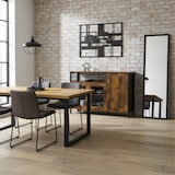 thumbnail of Relaxdays Küchenschrank mit Glastüren, HBT: 75 x 110 x 33 cm, 5 Fächer, Sideboard Küche, Industrial, dunkelbraun/schwarz