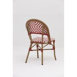 thumbnail of Sedia da terrazza per ristorante CONTI in alluminio e polirattan intreccio zig-zag rosso e bianco - 49 x 57 x 88 cm Rosso e Bianco