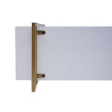 thumbnail of Estante de pared HWC-K78, estante colgante estante flotante, 3 estantes de metal de madera maciza industrial 60x60x18cm ~ blanco, oro metálico