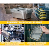 thumbnail of PIKA - Lot de 7 boites alimentaires en inox - 3x 820ml + 2x 1200ml + 2x 260ml – Hermétique - Compatible au micro-ondes, four, congélateur - Batch cook