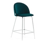 thumbnail of Set 2 sgabelli da bar imbottiti in velluto, gambe in metallo, h.65cm, per bar, ristoranti e cucina, design elegante -Sara XL-Ottanio/Argento