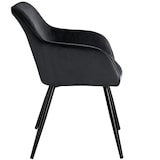 thumbnail of tectake Chaise Rembourrée aspect velours dossier ergonomique noir - 403663