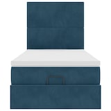 thumbnail of vidaXL Ottoman-Bett mit Matratzen & LEDs Dunkelblau 100x200 cm Samt