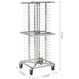 thumbnail of METRO Professional Verrijdbare bordenwagen GPRT1000, roestvrij staal, 65,5 x 65,5 x 160,5 cm, 80 borden, zilver