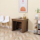 thumbnail of Ausziehbarer Esstisch Holzwerkstoff Braun 180x85x75 cm, klappbar mit Rollen