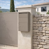 thumbnail of Boîte aux lettres murale coloris taupe – Acier galvanisé, ouverture double
