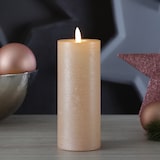 thumbnail of LED Kerze LINA Rustik Optik Echtwachs flackernd Timer H: 19cm rosa