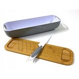 thumbnail of WellHome - Bambus-Brotkorb mit Messer, zweifarbiges Design und farbigem Etui, 40x125x85cm