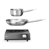 thumbnail of HENDI Set: Induktionskocher 3500W + Stielkasserolle + Bratpfanne,  Schwarz, 220-240V/3500W, 320x395x(H)95mm