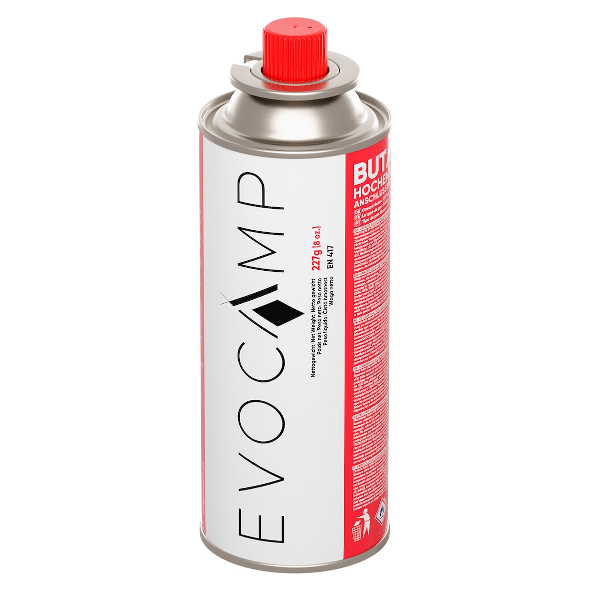 EVOCAMP Gaskartuschen 227g für Gaskocher Butangas - Ideal Trekking, Grillfeste und Picknicks Typ MSF-1a
