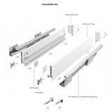 thumbnail of Schubladensystem Weiß Unterflurführungen Soft Close Schubkasten-Set 450mm 168mm