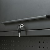 thumbnail of Werkplaatswerkbank op wielen 3-deurs kast 182 x 51 x 186 cm 15 laden met remmen - Houten werkblad 500kg draagvermogen VITO