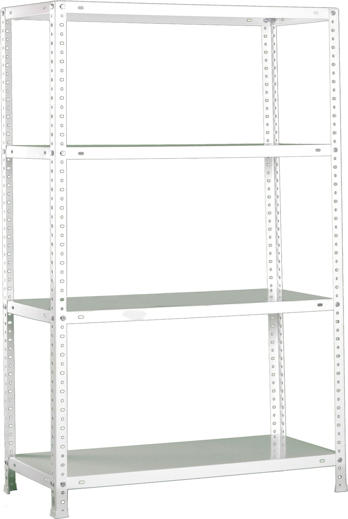 SimonRack Estantería Metálica con tornillos 1500x900x500 mm, 4 Alturas, 100 kg de Punto Flexión, Blanco - Comfort