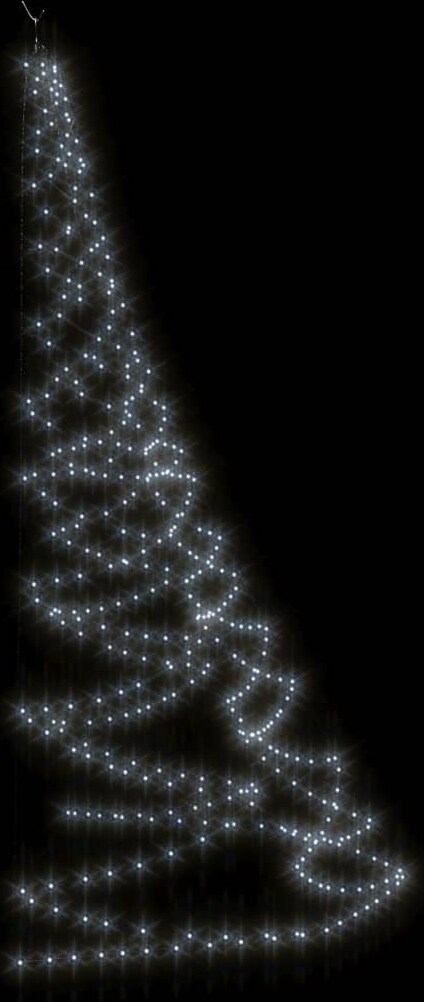Eine spiralförmige Lichterkette bildet einen Baum.