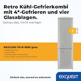 thumbnail of Exquisit Retro Kühl-Gefrierkombination RKGC250-70-H-160E grau, 244 l Fassungsvermögen