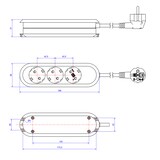 thumbnail of Bachmann Steckdosenleiste SMART 3-fach, weiß 3,0m, ohne Schalter