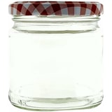 thumbnail of Confituurpot Jampot Inmaakpot met geruite schroefdeksel van 330 ml - 8 x 8 cm - 12 stuks