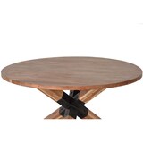 thumbnail of Mesa de comedor redonda 150cm diámetro de madera de acacia y patas de metal