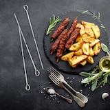 thumbnail of Relaxdays Grillspieße Edelstahl, 20er Set Schaschlik-Spieße, mit Tasche, Fleisch & Gemüse, 31 cm, Metallspieße, silber